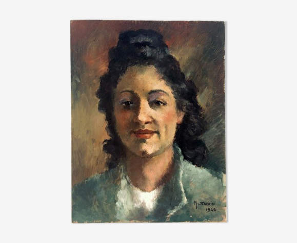 Portrait painting of a woman in the 40s
