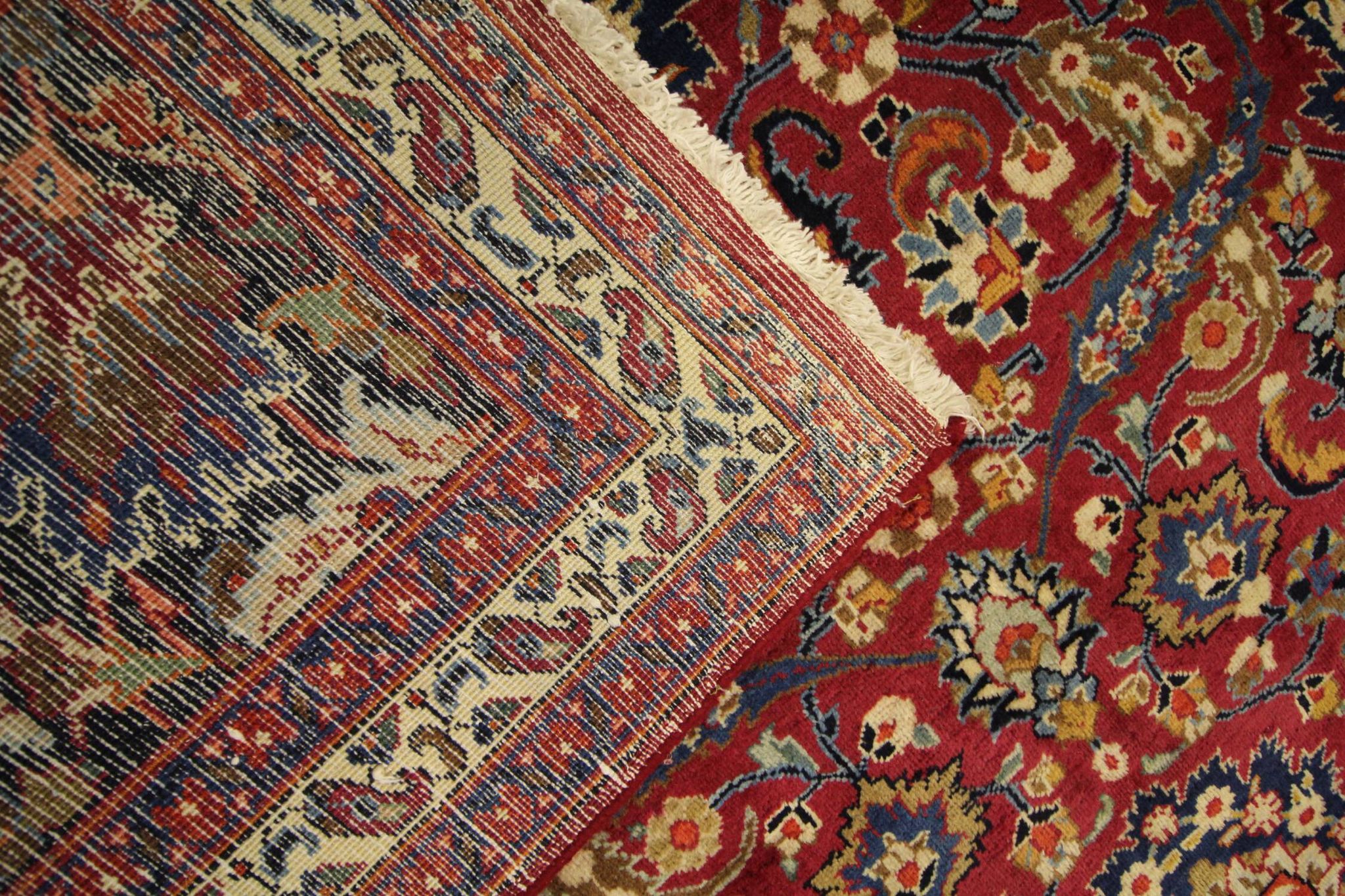 Tapis en laine florale rouge fait à la main antique persan khorassan tapis - 295x376cm