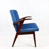 Vintage Ocean Blue Easy Chair attributed to Mieczyslaw Puchala, 1970s