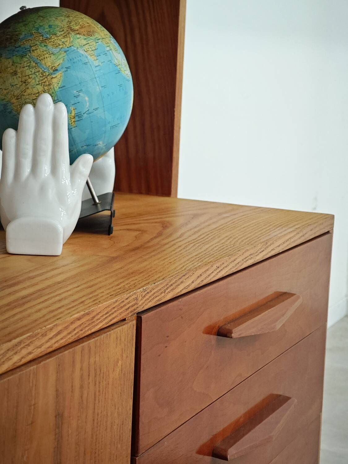High sideboard, wooden display cabinet by Frantisek Jirak – 1960
