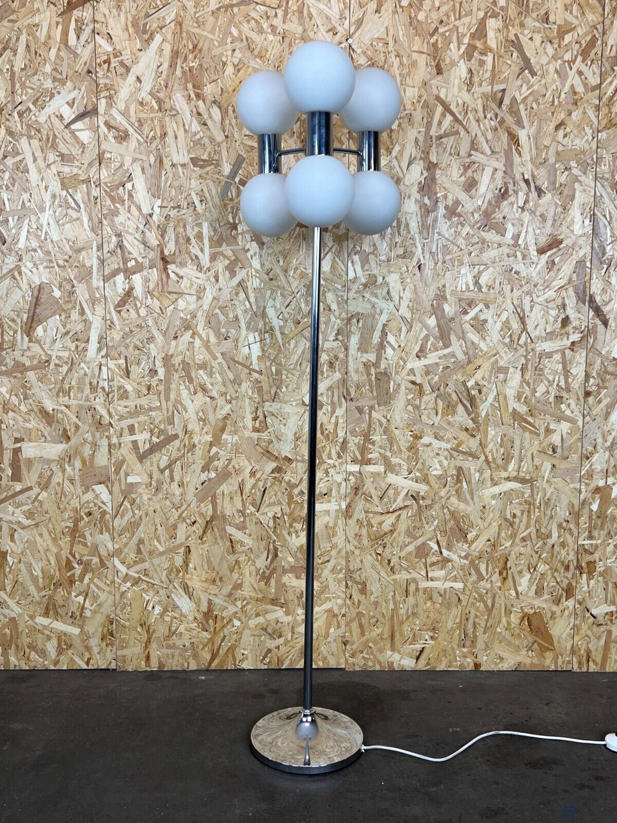 60s 70s lamp light floor lamp metal glass space age design