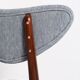 Heart-shaped chair in light and dark blue denim, mid-century style, Europe, 1960s.