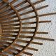 Vintage 1960s sun mirror, rattan, ORTF style, spiral eye - 66 x 50 cm