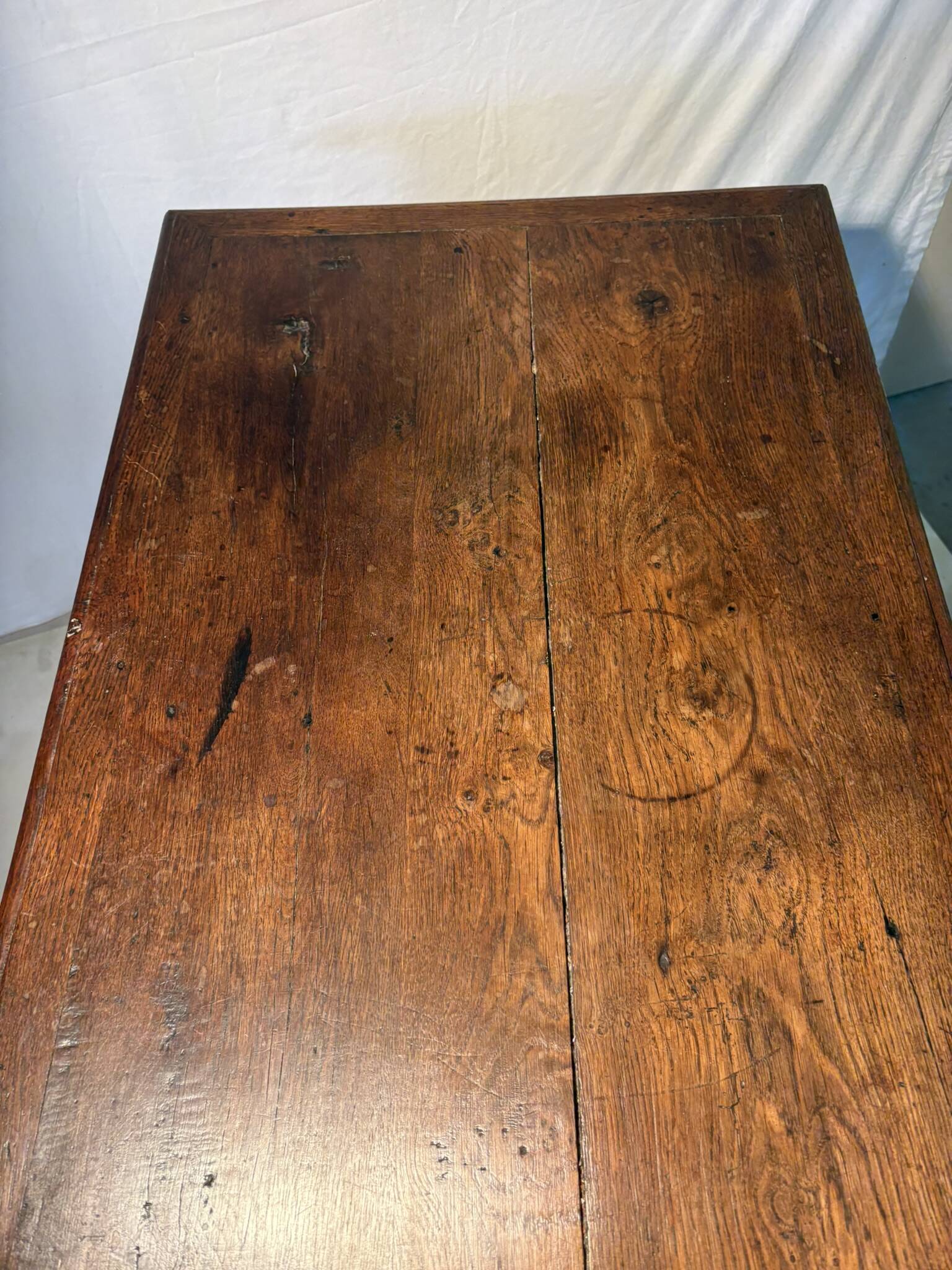 Antique solid wood table with turned legs