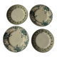 Mismatched lot 4 flat plates + small Saint Amand Terre de fer Blue Green
