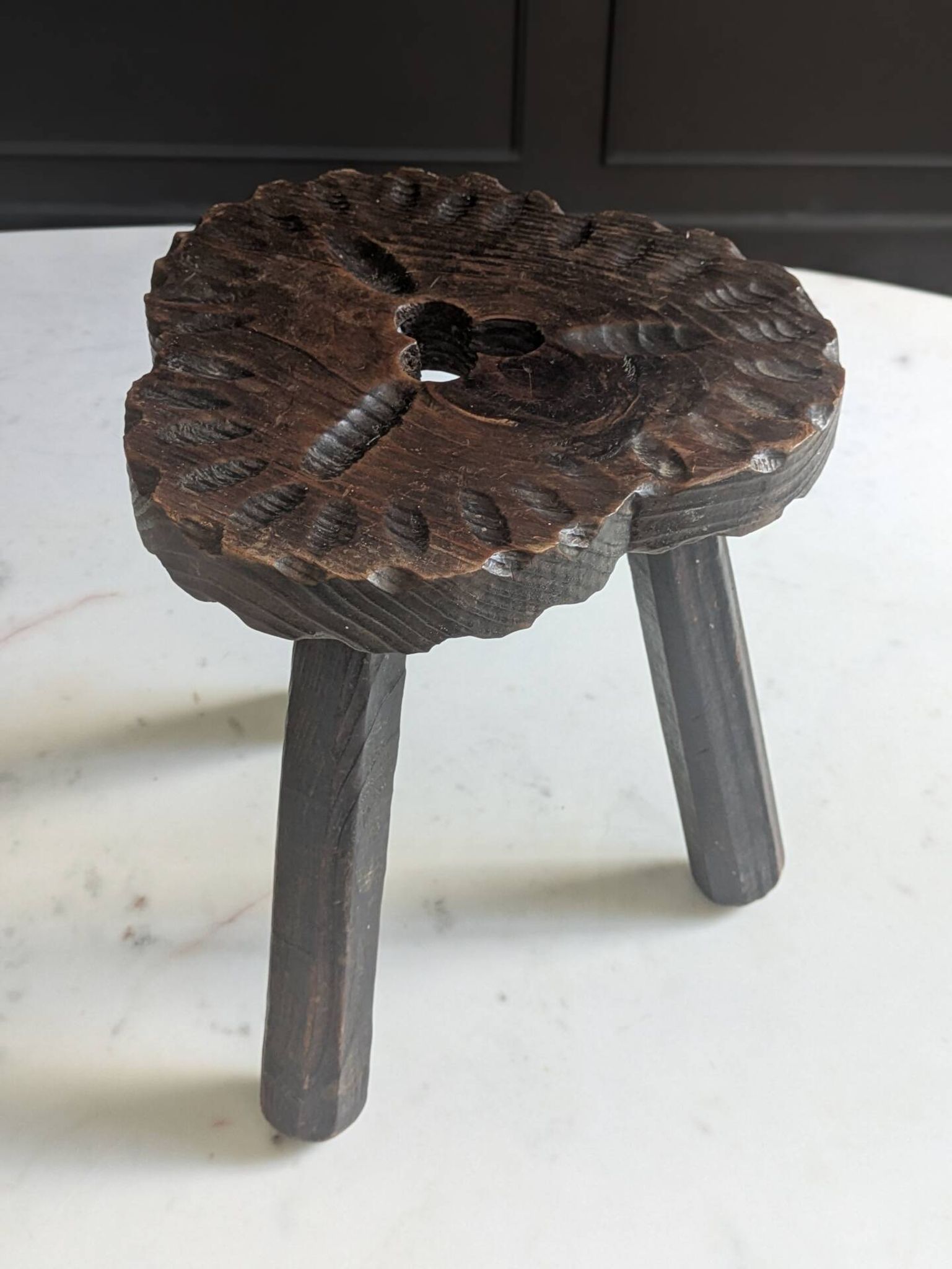 Brutalist tripod stool