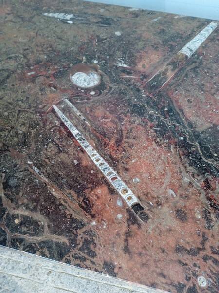 Fossil marble design coffee table 124cm