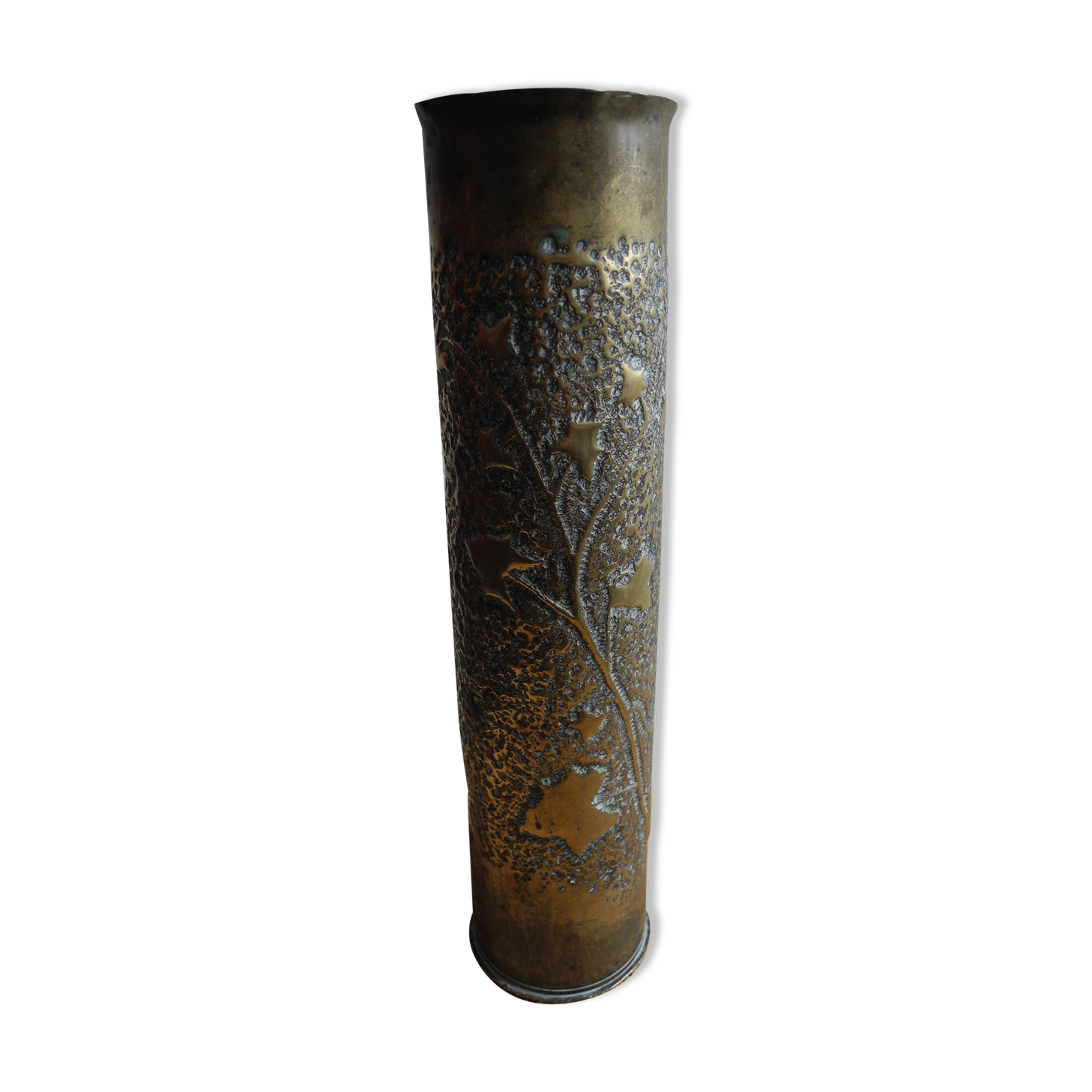 Vase socket engraved art trenches ww1 trench art