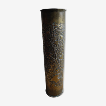 Vase douille gravée art tranchées ww1 trench art