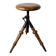 Tripod workshop stool in turned wood and cast iron — circa 1900