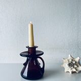 Bougeoir en verre soufflé bullé
