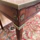 Flat desk – Louis XVI style – Mahogany, green leather, bronze