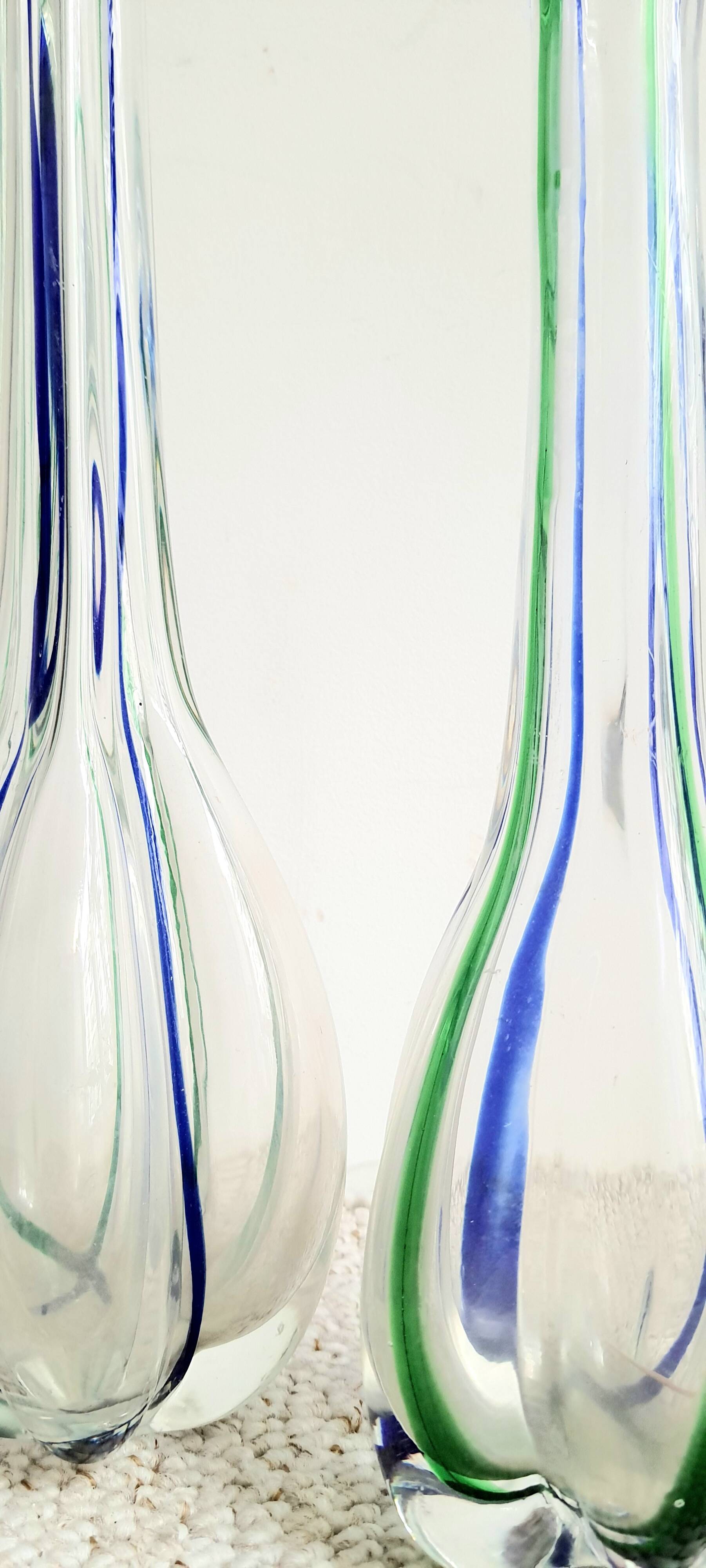 Pair of Murano glass vases by Archimède Seguso for MCM Vintage from the 70s