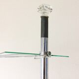 Vintage display shelf in glass and stainless steel