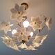 Murano chandelier with white flowers