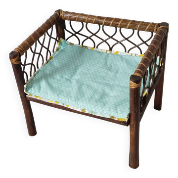 Vintage rattan children's armchair