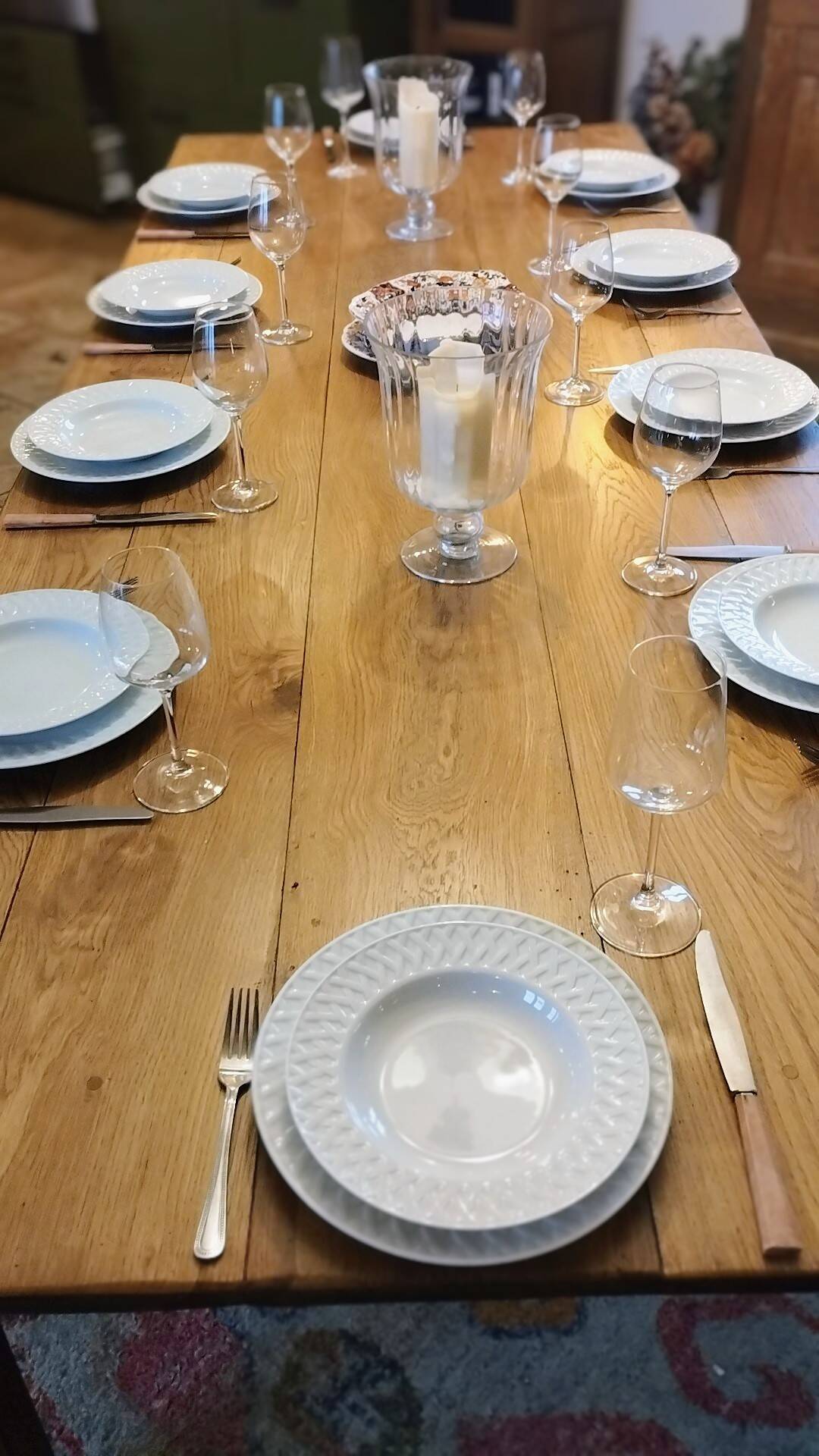 Solid oak farmhouse table 260x100