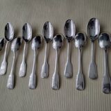 Box of 12 silver-plated teaspoons Shell model