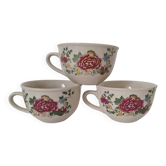 Tasses à fleurs Chi Kiang Stoneware vintage