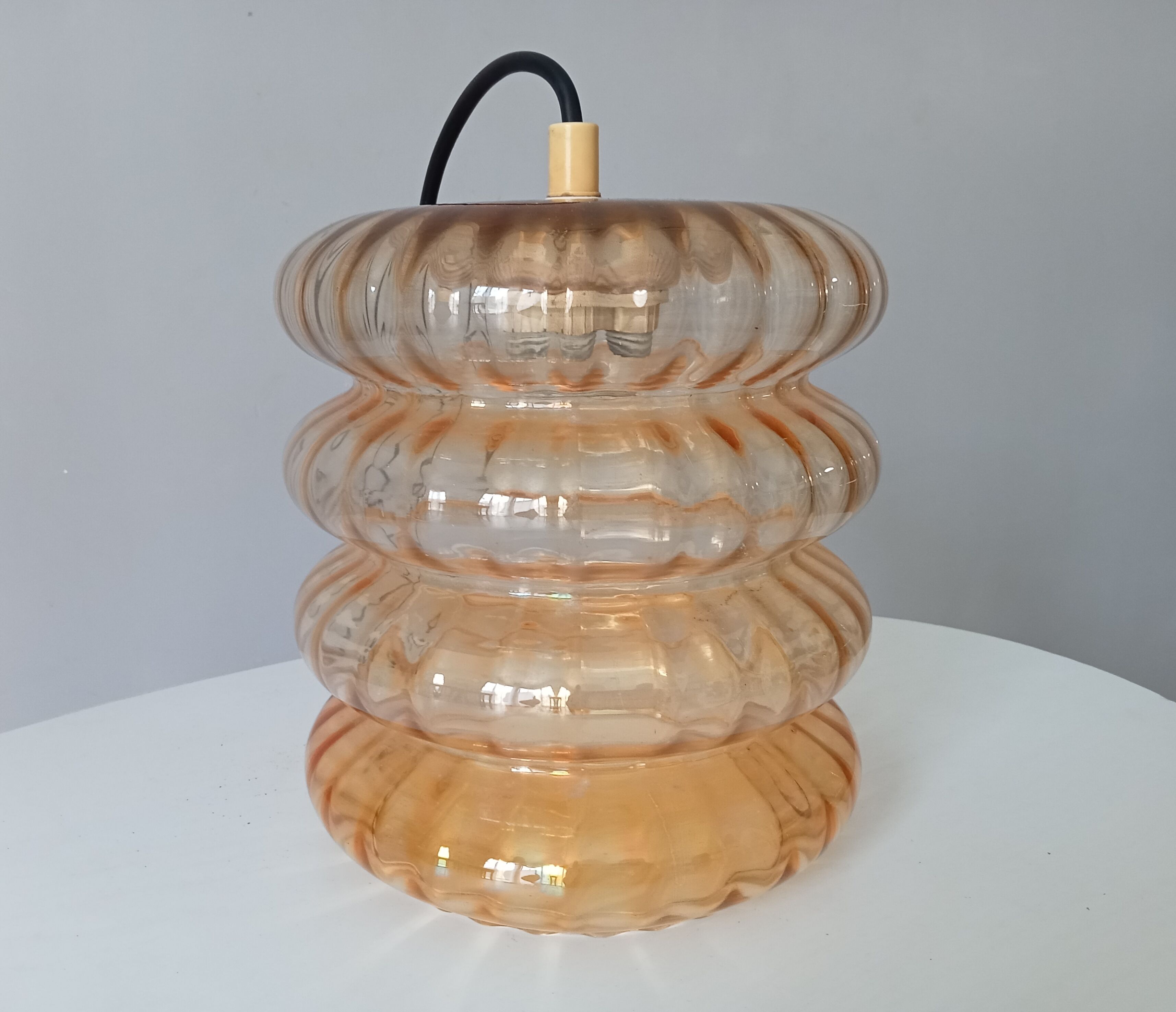 Vintage pendant lamp molded glass 60/70s