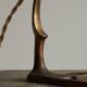 Art Nouveau table lamp in cast brass and engraved glass, 1920s
