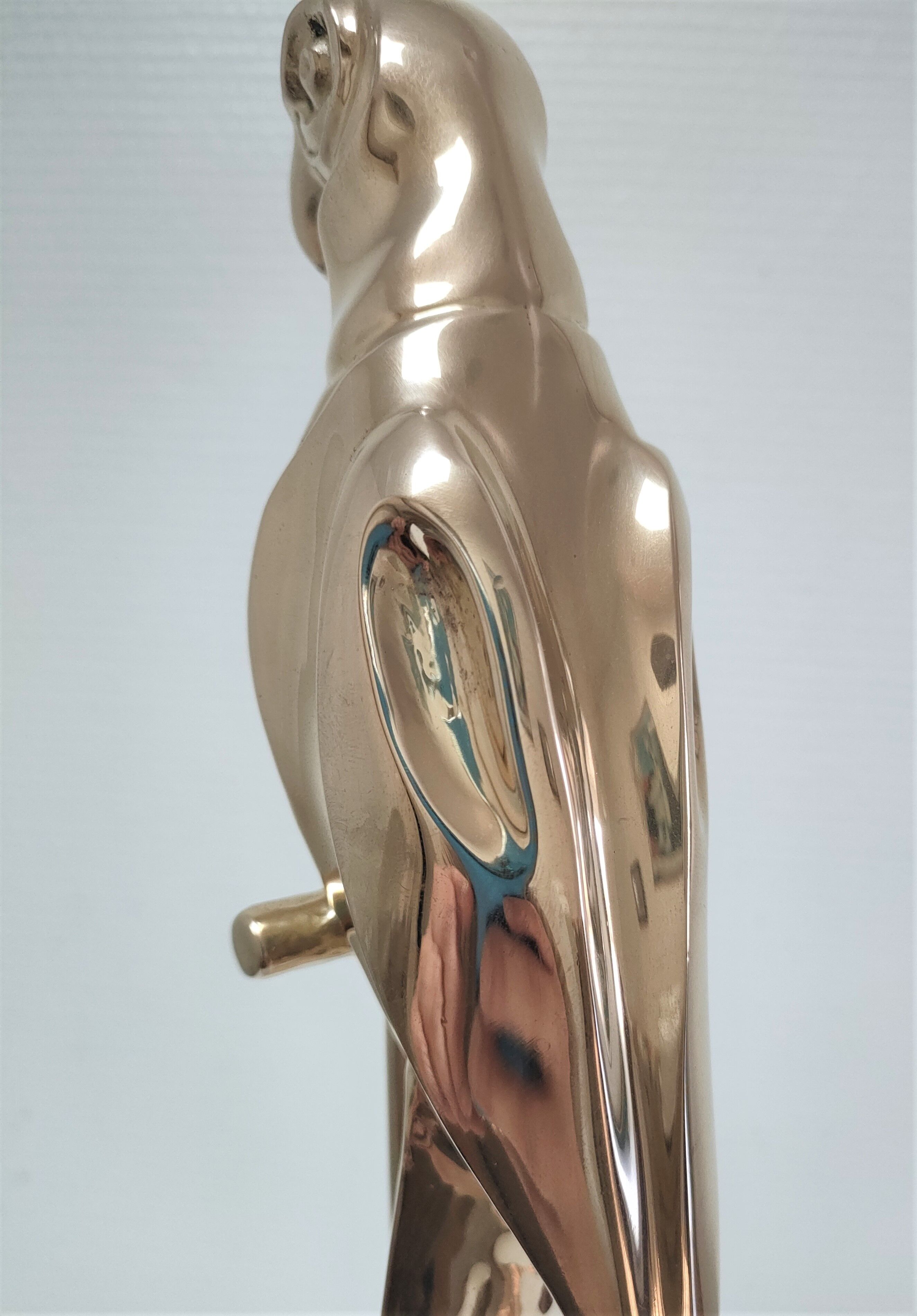 Solid brass parrot perch H. 45 cm 80s