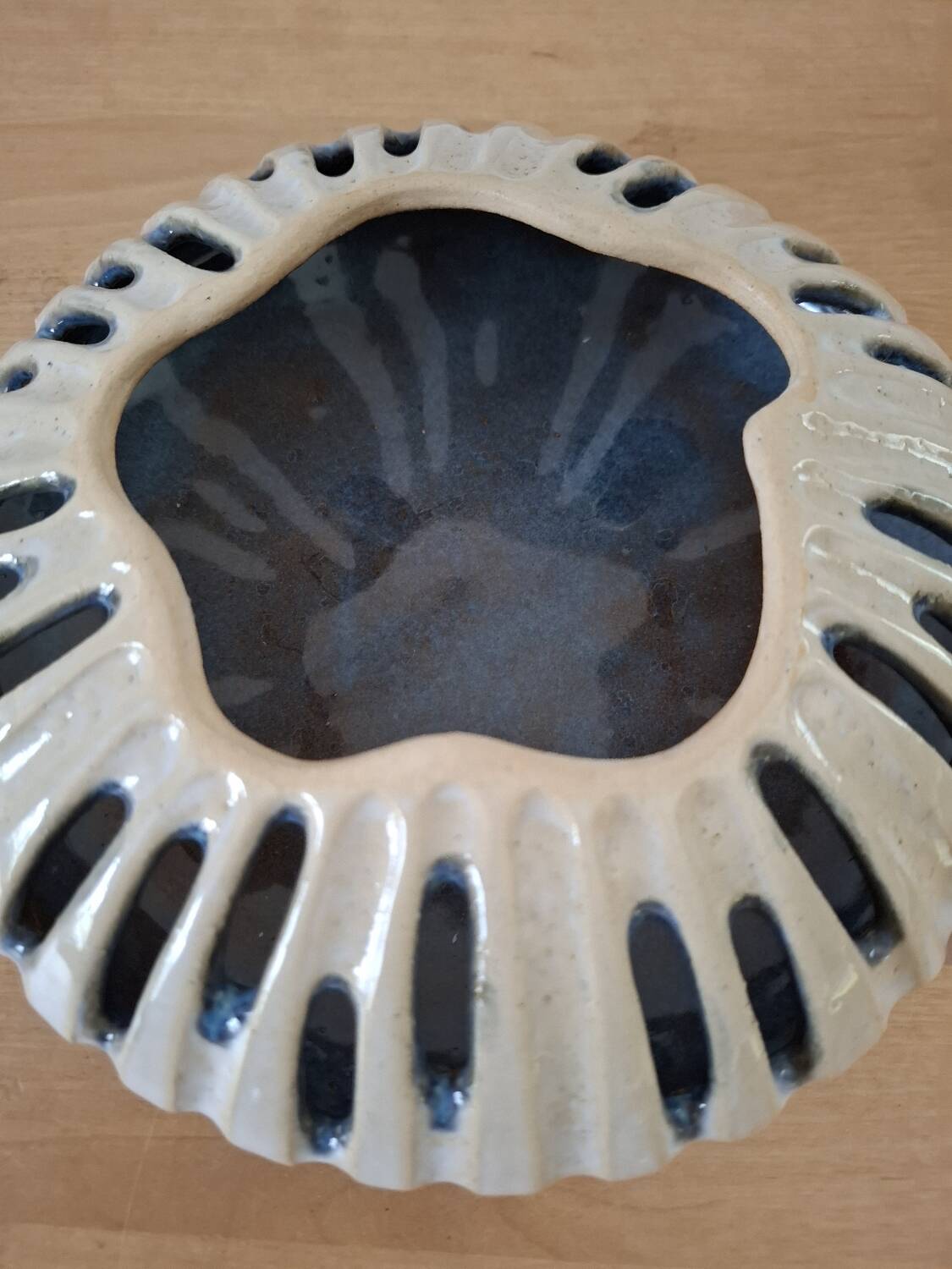 Vintage ceramic openwork vase
