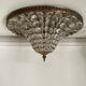 Old brass ceiling lamp and glass tassels, Arts Déco