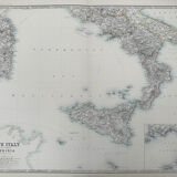 Map of Italy (Southern Sheet) circa 1869 Keith Johnston Royal Atlas