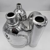 Large Vintage Vase • Pop Sculpture • Chrome Ceramic • Pols Potten • 1990