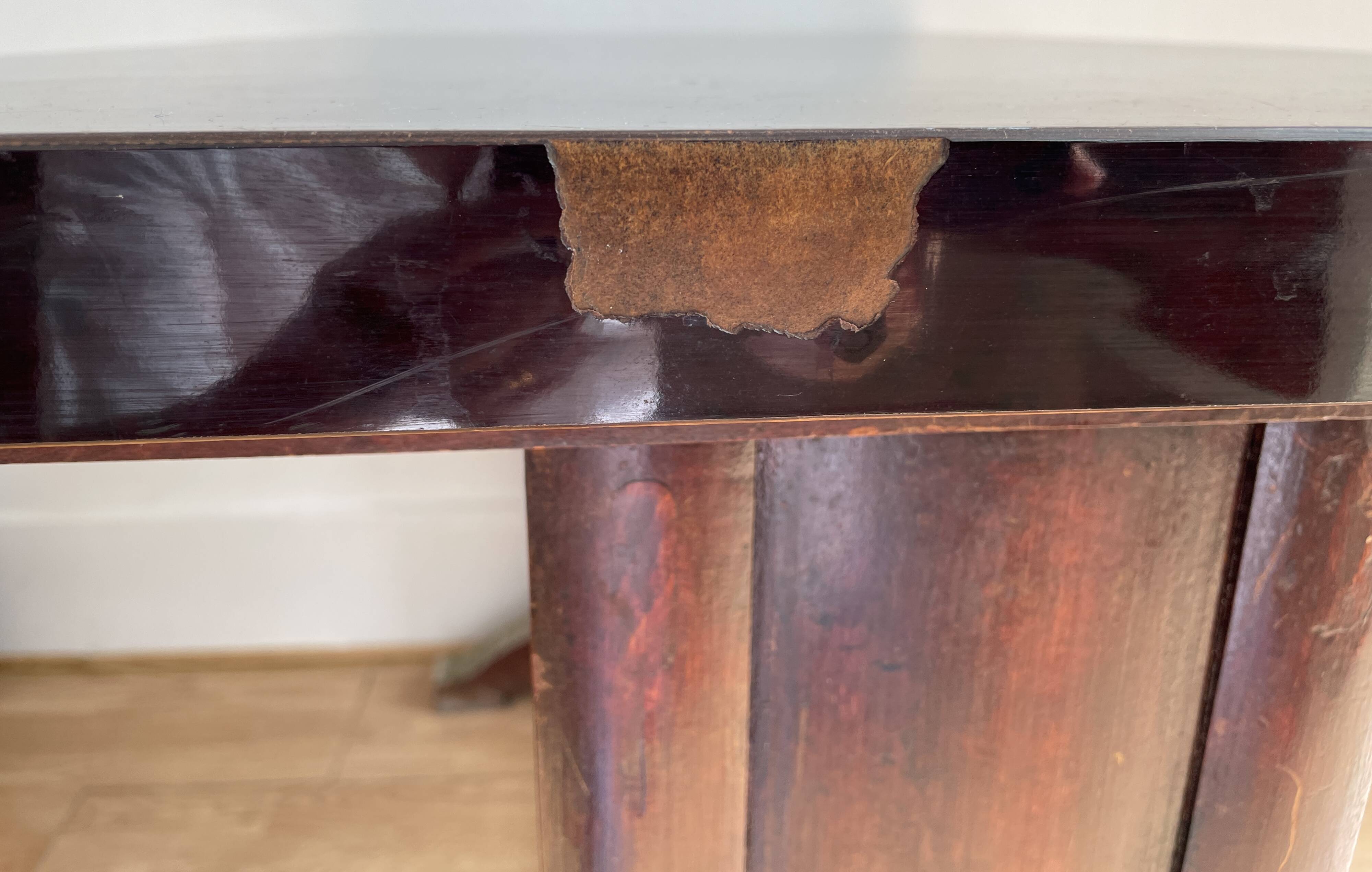 Bistro table in wood formica and zinc 1930s