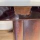 1930s wooden bistro table with formica and zinc