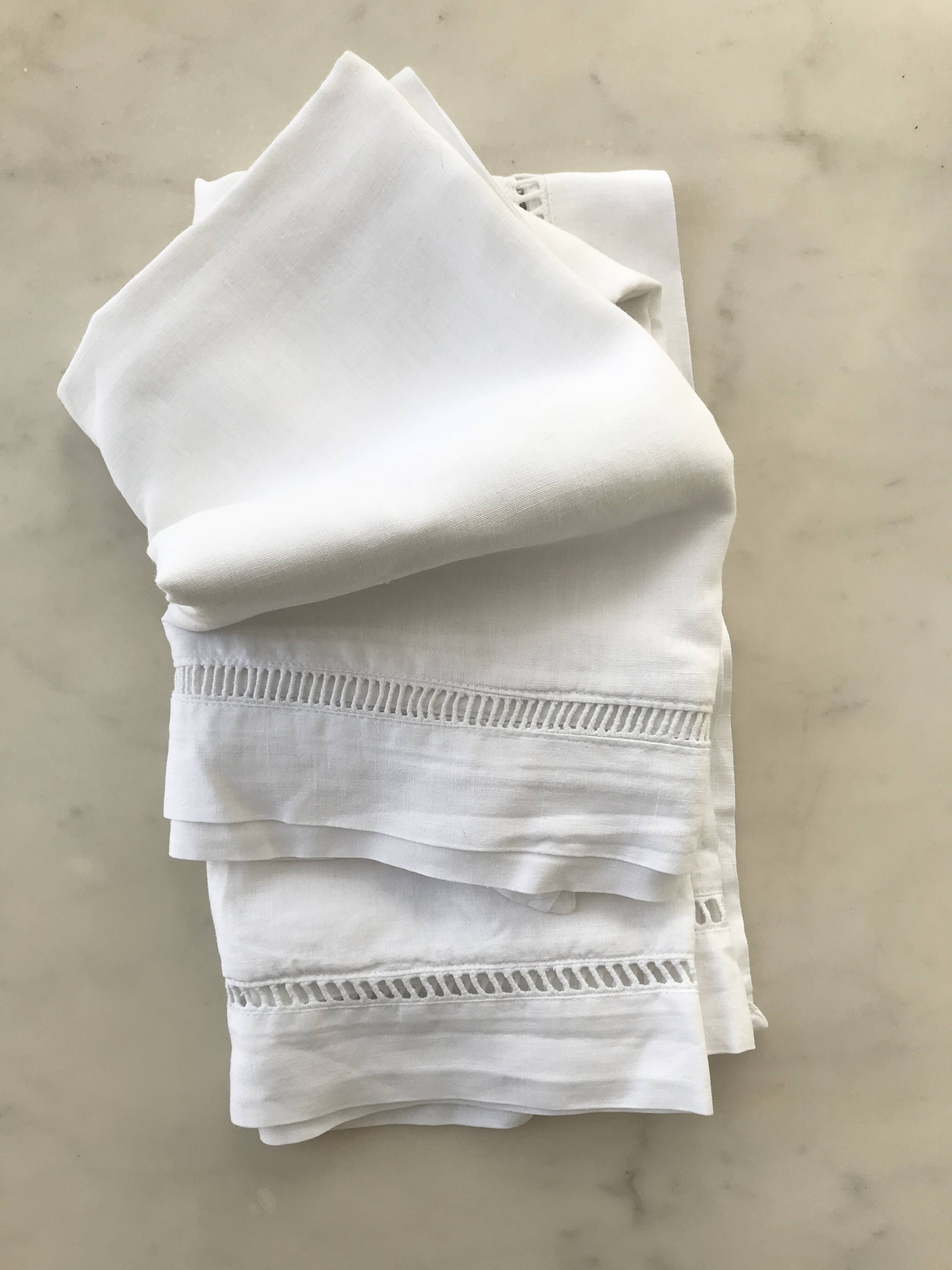 Duo of openwork linen pillowcases