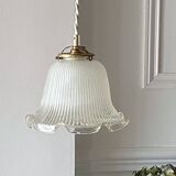 Holophane glass pendant light