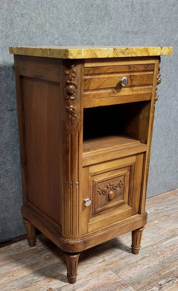 Louis XVI style walnut nightstand or bedside table circa 1900