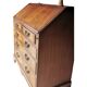 Bureau secrétaire ancien en bois – abattant, cuir, clé