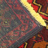 Hand Made Oriental Wool Area Rug Traditional Red Orange Carpet- 84x145cm