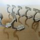 Set de 7 patères en aluminium bistrot art deco années 30 40
