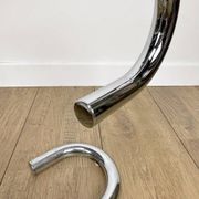 Tubular design coffee table in chrome and smoked glass, Italy, 70s
