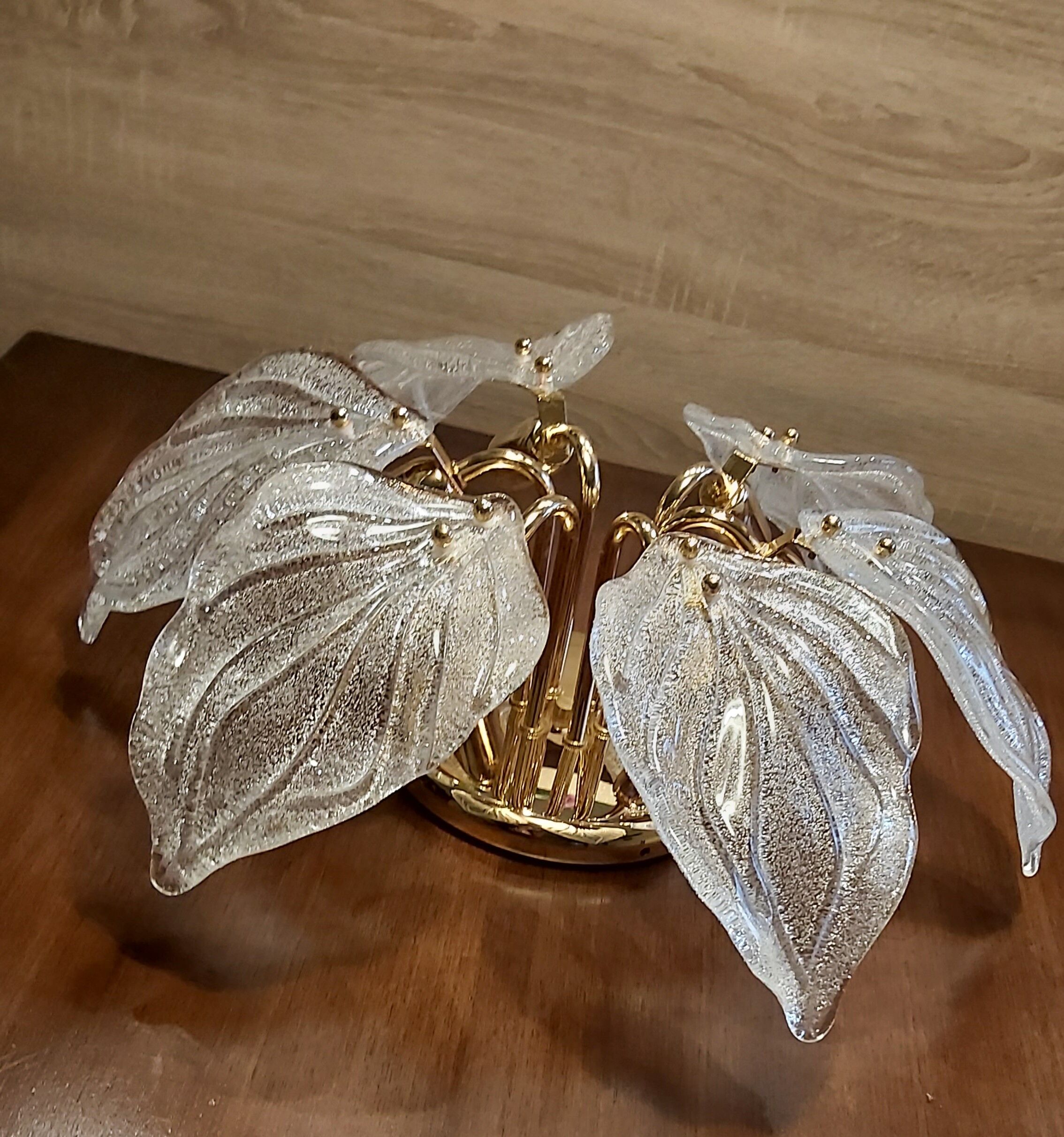 Murano glass ceiling lamp, Navaresi, Italy, 1980s