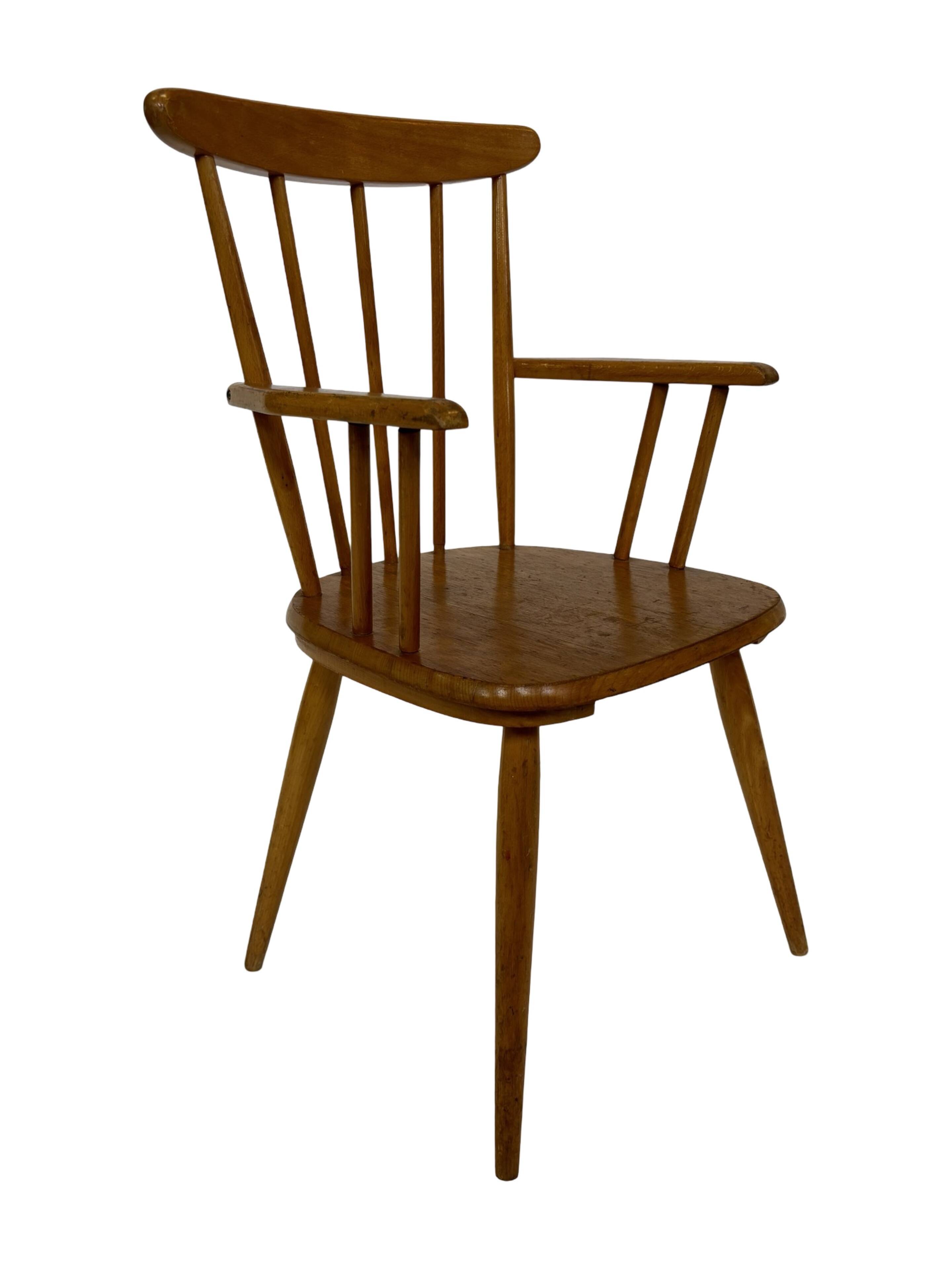 Vintage children's chair children's room slatted chair design 50's