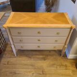 Commode en bois peint
