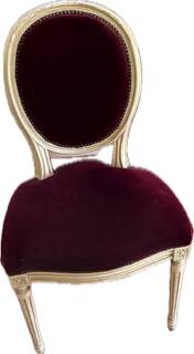 Lot de 4 chaises de salon capitonnées de velours grenat