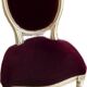 Lot de 4 chaises de salon capitonnées de velours grenat