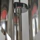 Chrome metal pendant lamp from the 1970s