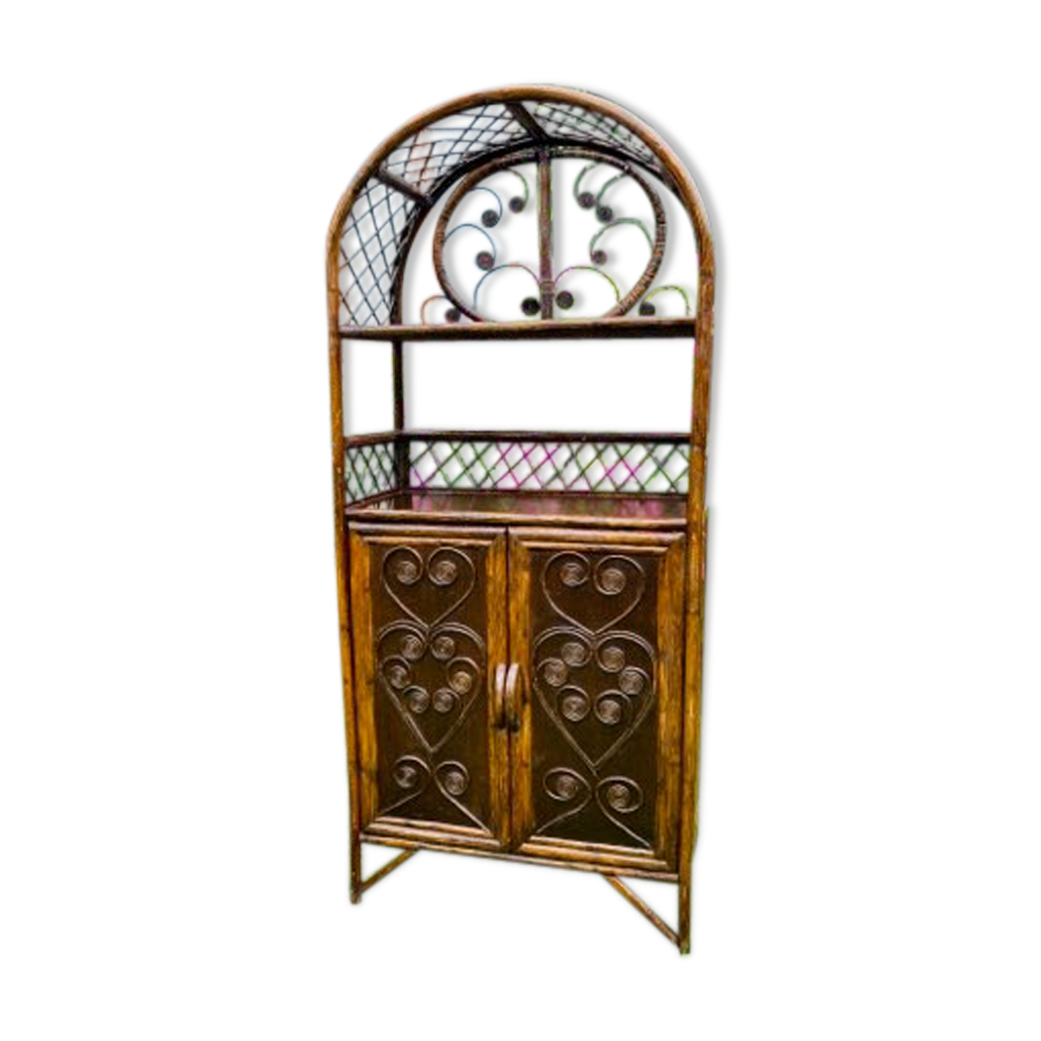 Vintage rattan bookcase