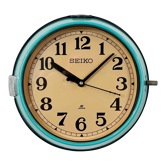 Vintage turquoise seiko maritime  wall clock, 1970s