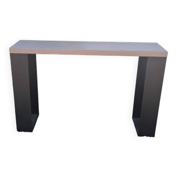Console bois massif et fer forgé PH Collection