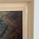Vintage original floral oil painting with wildflowers in blue vase