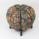 up to 3 Art Deco stools by Jindrich Halabala, leaf pattern, pouf, ottoman, 1930s